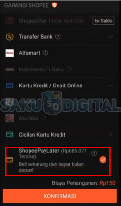 5 Pilih Metode Pembayaran Shopee Paylater