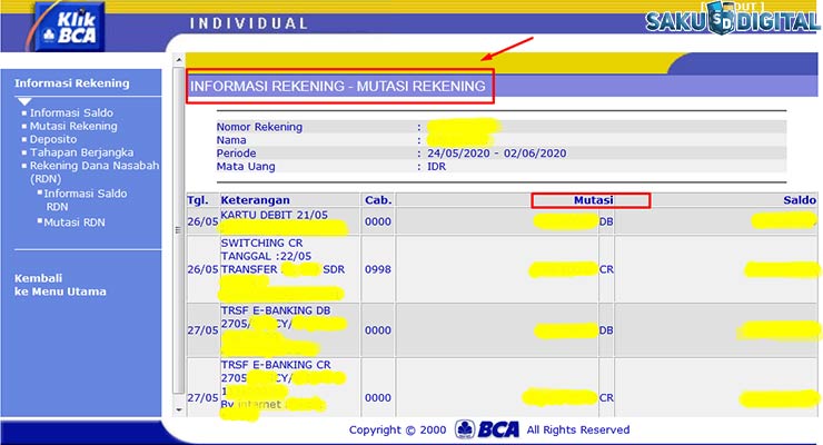 2 Cek Riwayat Transaksi Rekening Bank