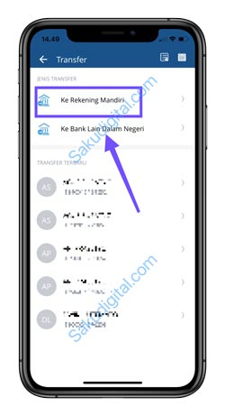 11 Pilih Ke Rekening Mandiri 1