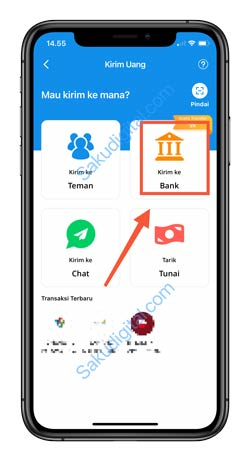 3 Pilih Kirim Ke Rekening Bank