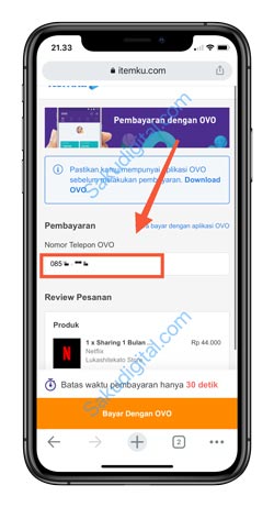 9 Input Nomor HP OVO