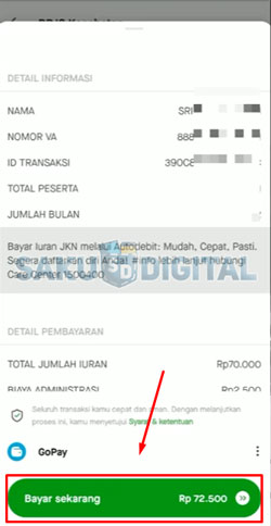 7 Klik Bayar Sekarang