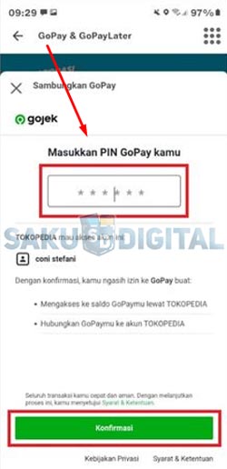 6 Masukkan PIN Gopay