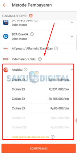 6 Pilih Akulaku